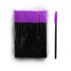 Силиконовые щеточки для ресниц и бровей 50 шт фиолетовые